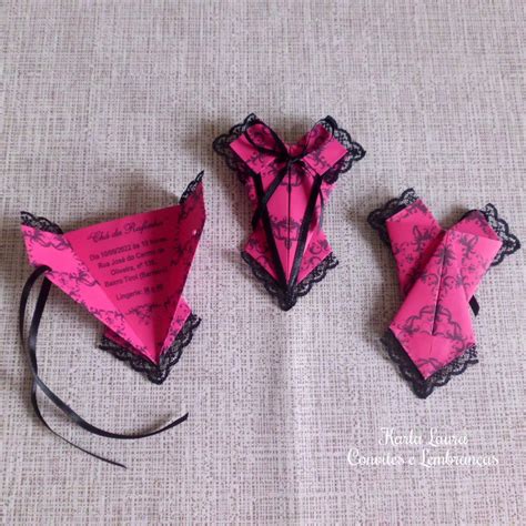 Convite Para Ch De Lingerie Corpete De Origami Elo