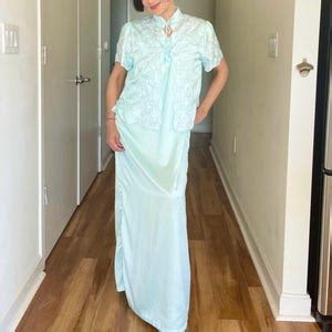 Vintage Baby Blue Lingerie Nightgown Set Etsy