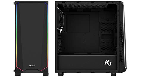 Zalman K1 Rev.A RGB Mid Tower Gaming Case with Tempered Glass Window ...