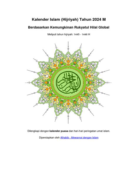 Kalender Islam Global Tahun 2024 m | PDF