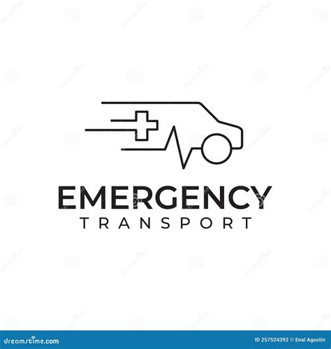 Emergency Ambulance Car Line Logo Design Stock Vector Illustration Of