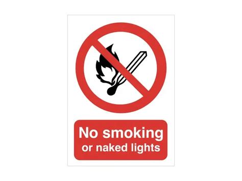 No Smoking Or Naked Lights Sign Imprint Signs Graphics