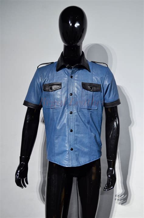 Men S Gay Leather Shirt Genuine Lambskin Leather Shirt Premium Fetish Wear Soft Leather LGBT