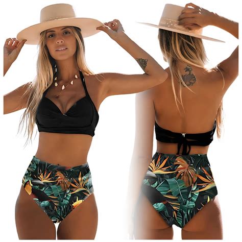 DWUCZĘŚCIOWY STRÓJ KĄPIELOWY KOSTIUM BIKINI Z WYSOKIM STANEM PUSH UP S 3XL 16157310213 Allegro pl