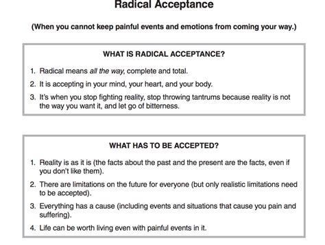 Radical Acceptance Erin Doyle Theodorou M Ed Lpc Ncc Worksheets