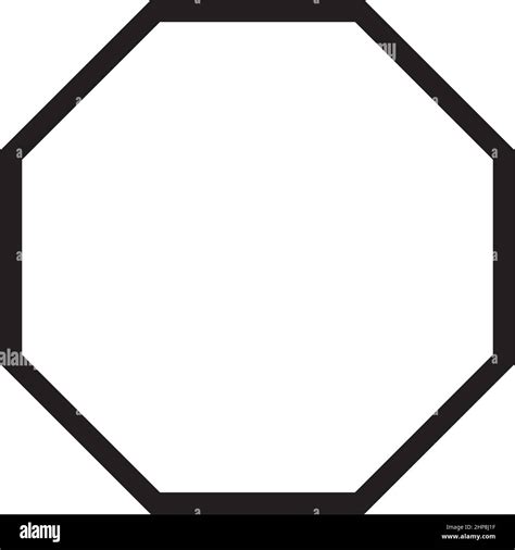 Símbolo Octagon Forma Vector Icono Contorno Trazo Para Diseño Gráfico