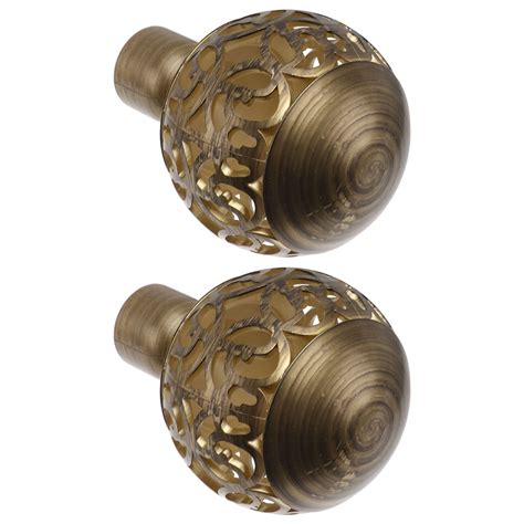 2 Pieces Elegant Curtain Rod Head Window Rods Pole Ball Ends Drapery