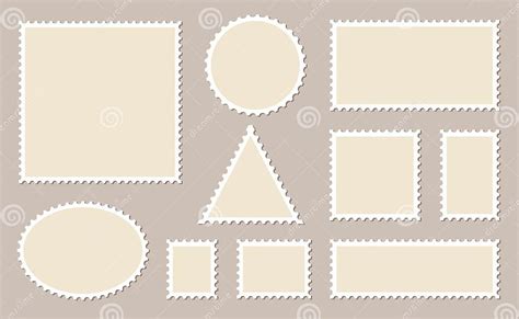 Blank Postage Stamps Frames Set Stock Vector Stock Vector