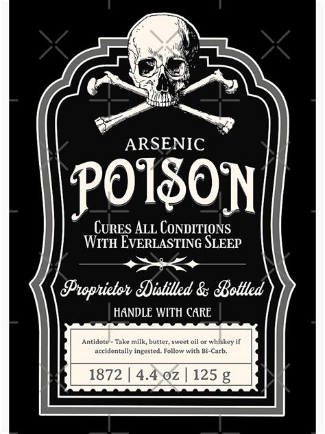 Vintage Victorian Poison Apothecary Arsenic Label Gothic Poster For