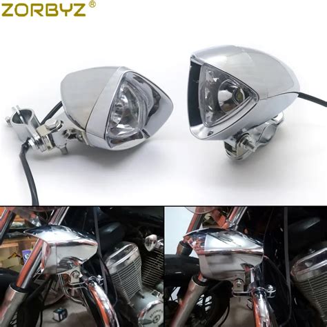 Zorbyz Motorcycle Chrome Led Bullet Driving Passing Spot Fog Light With