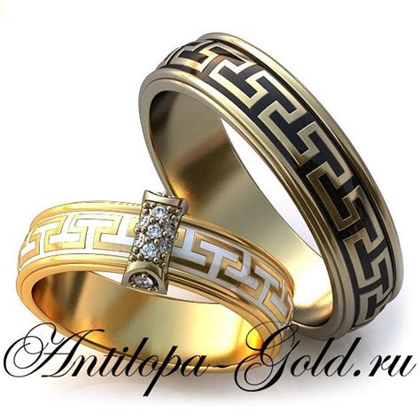 Кольцо золотое с черной эмалью Скидки | Beautiful wedding rings ...