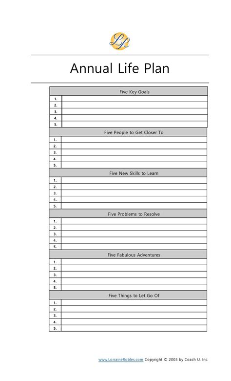 40 Free Life Plan Templates And Worksheet Examples