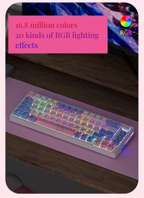 Zifriend Za Pro Hot Swappable Anti Ghosting G Wireless Rgb Mechanical Keyboard Pink Tnt