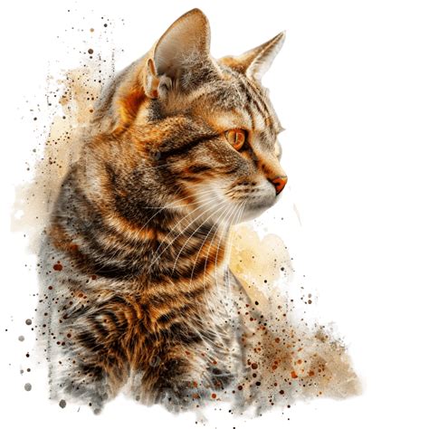 Charming Tabby Kitten In Watercolor Beautiful Pet Portrait Art