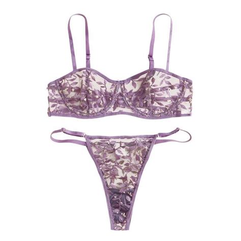 Sexy G String Fleurs Broderie Bralette Dentelle Soutien Gorge Bustier Lingerie String L26820