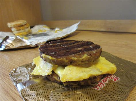 Chick Fil A Breakfast Double Down Two Sausage Egg And Cheese Biscuits