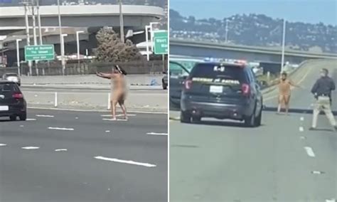 Video Naked Woman Opens Fire On Drivers After Police Chase On San