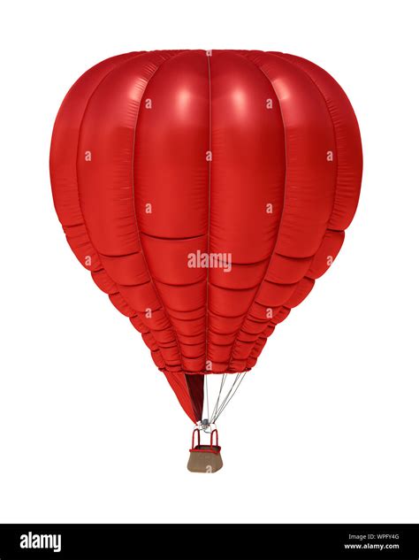 Hot Air Red Balloon Isolated On White Background 3d Rendering Stock