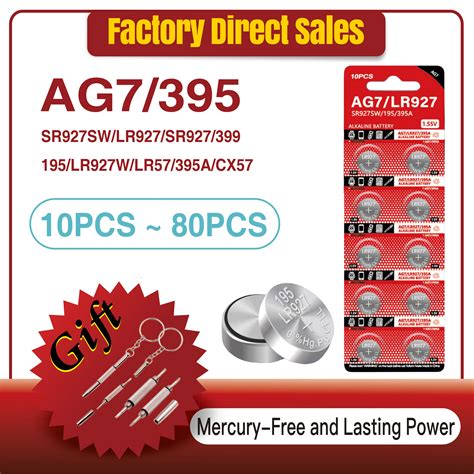 10-80PCS-AG7-LR927-395-1-55V-Button-Batteries-For-Watch-Toys-Remote ...