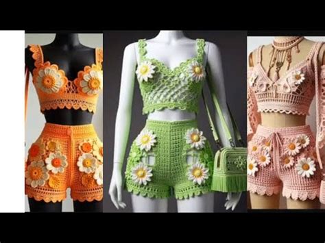 Easy Crochet Simple Bikini Top Chenda DIY Chendadiy Crochet Crochetskirt Crochetpants