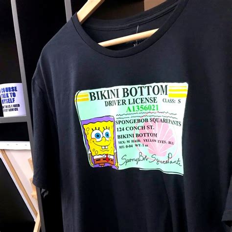 Nickelodeon Shirts Spongebob Bikini Bottom Drivers License Tee New