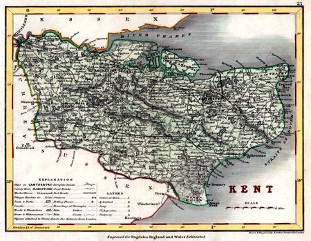 Antique Maps Of Kent At Ash Rare Book