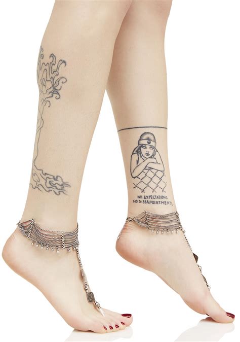 Silver Metal Ankle Chains Dolls Kill