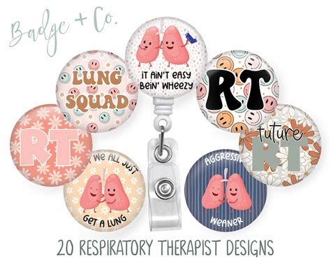 Respiratory Therapist Badge Reel Gift For Rts Lung Puns Funny Ambu Bag