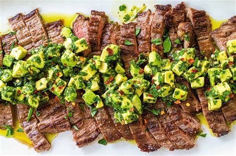 Skirt Steak With Avocado Chimichurri Recipe