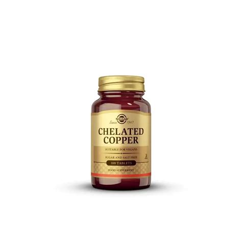 Buy Solgar Chelated Copper 100 tablets at the best price.