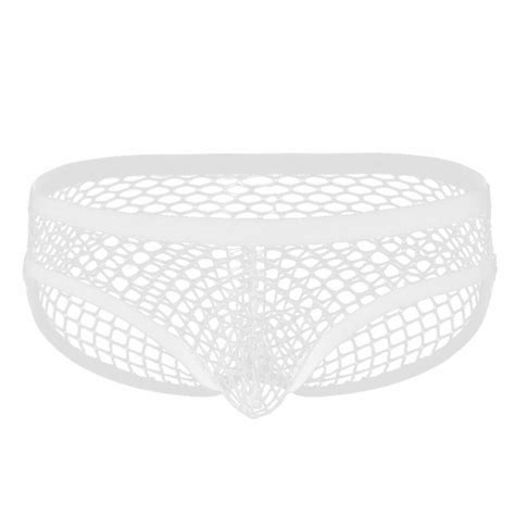Mens Fishnet Bikini Briefs Fishnet Thongs Bulge Pouch Underwear Stretch Panties EBay