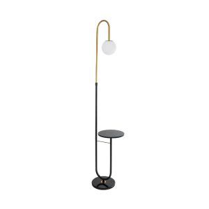 Cordelia Modern Light Black Metal Table Floor Lamp With White