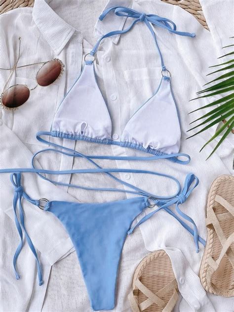 Ring Linked Triangle Tie Side Bikini Swimsuit Artofit