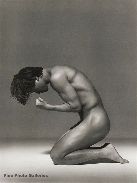 Herb Ritts Male Nude Kneeling Japanese Soccer Kazu Football Photo