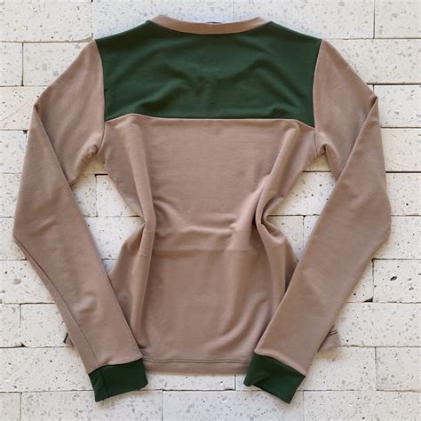 Conjunto Moletinho Manga Longa Recortes Verde E Nude Dondoca Moda Feminina