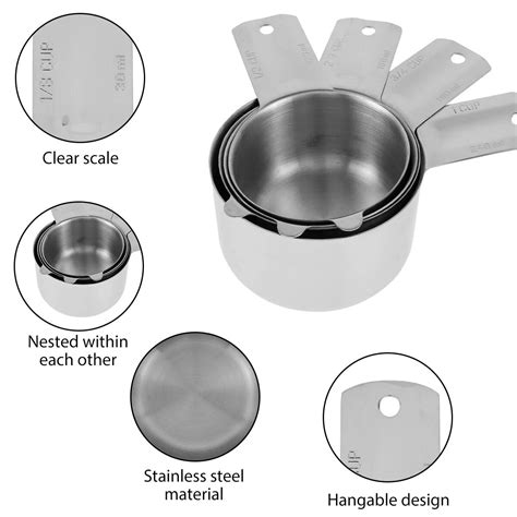 Stainless Steel Measuring Cups Set - Kitchenware Crew