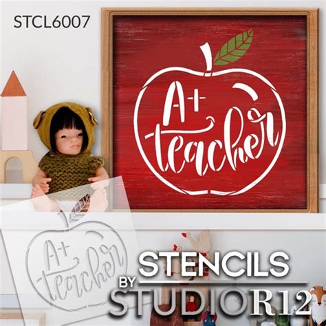 Teacher Stencil Etsy