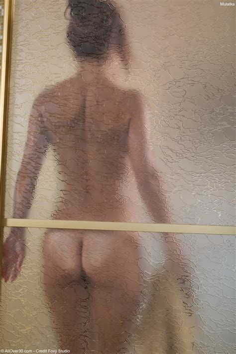 Petite MILF Mulatka Flaunts Her Tan Lined Body Masturbates In The Shower CoedCherry