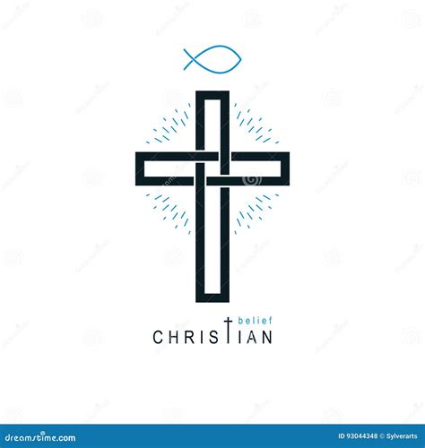 Christian Cross Vector Symbol, Christianity God Religion Icon. Stock ...