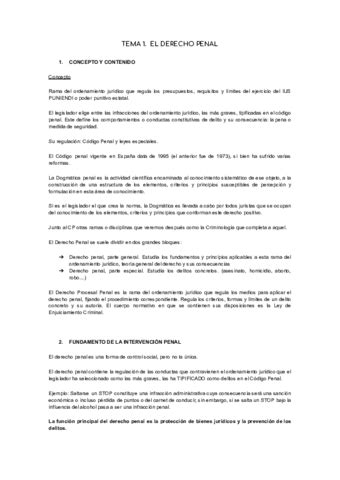 TEMA 1 EL DERECHO PENAL Pdf