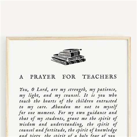 Prayer for Teachers Catholic School Prayer Print Catholic - Etsy