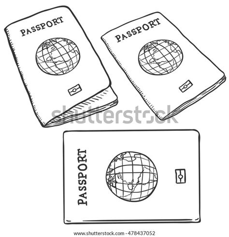 Vector Set Sketch Passports Stock Vector Royalty Free 478437052