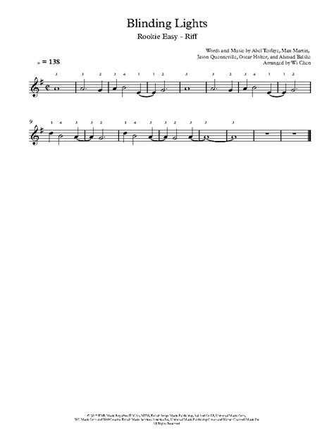 Blinding Lights By The Weeknd Sheet Music And Lesson Rookie Level