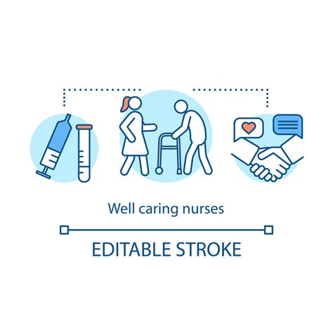 Well caring nurses concept icon. Therapy. Rehabilitation program