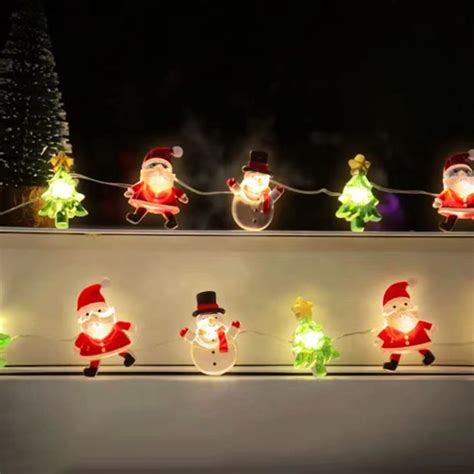 Santa Claus String Light Home Decor Christmas Led String Lights Festive ...