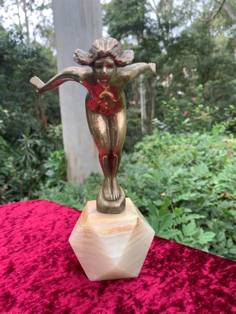 Antique Art Deco Nude Speed Nymph Lady Figural Car Mascot Statue Eur Picclick Fr