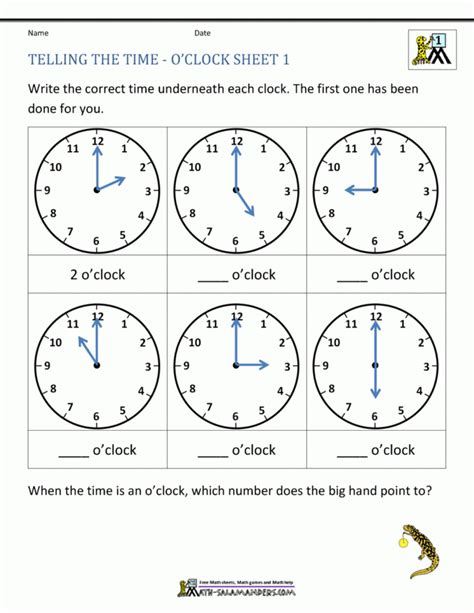 Clock Worksheet Grade