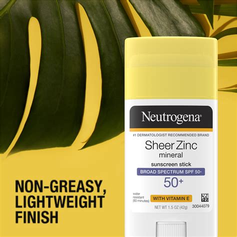 Neutrogena Sheer Zinc Mineral Sunscreen Stick Spf 50 Sensitive Safe For Body 1 5 Oz