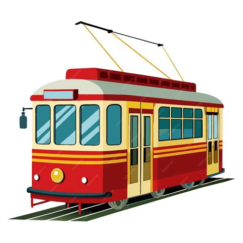 Tram clip art and Vector Design With a White Background | Premium AI
