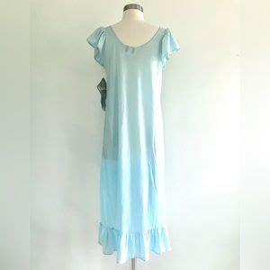 Vintage Intimates Sleepwear Vintage S Blue Lace Pajamas Sleepwear Dress Lingerie Nwt